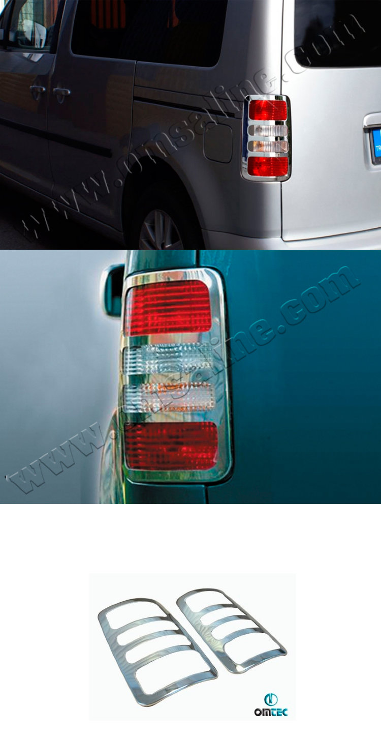 Стальные накладки на задние фонари Omsa Line Volkswagen Caddy 2003-2019 no.13840