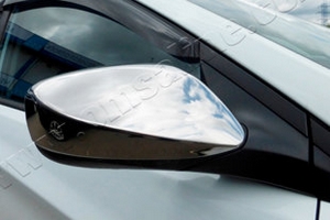 Стальные накладки на зеркала без поворотника Omsa Line Hyundai Solaris 2011-2017 ― Auto-Clover