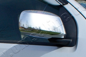Стальные накладки на зеркала без поворотников Omsa Line Nissan Navara 2004-2015 ― Auto-Clover