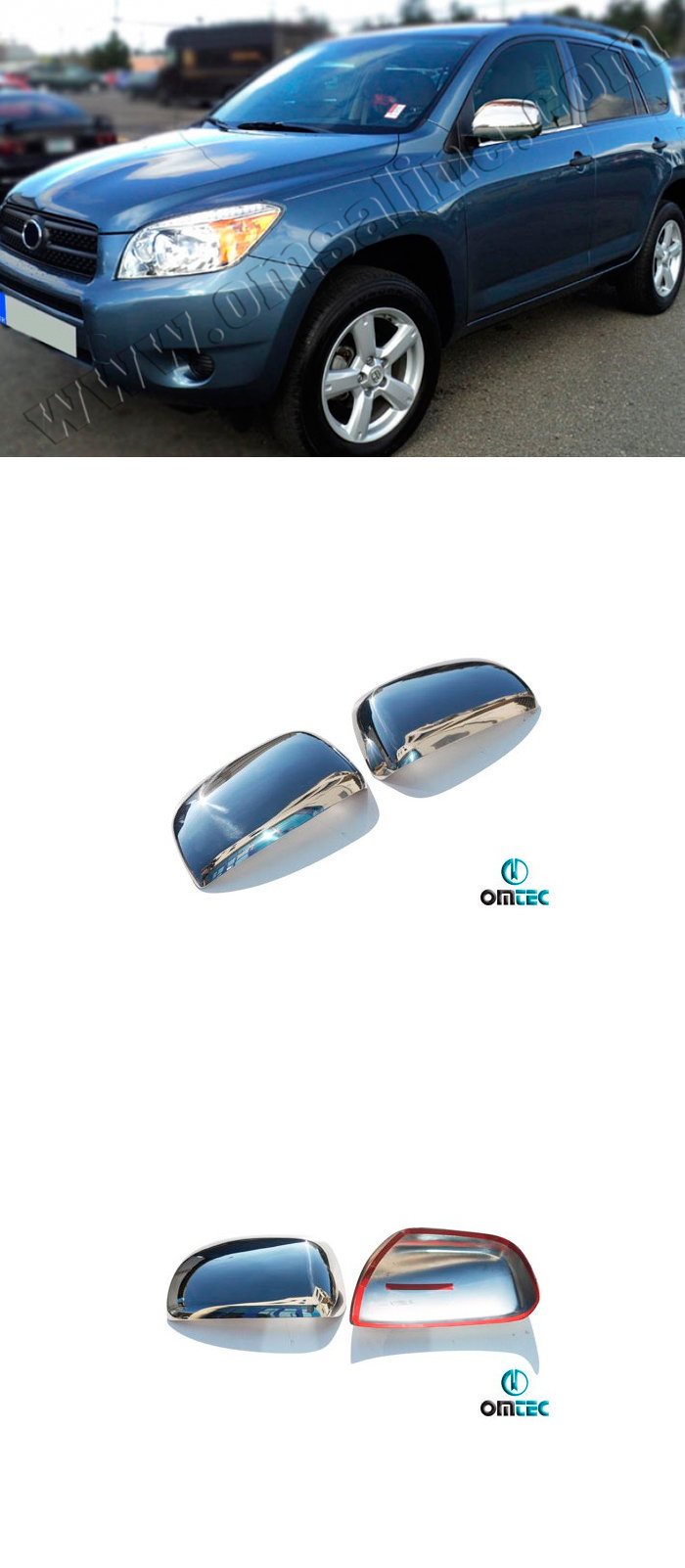 Стальные накладки на зеркала Omsa Line Toyota RAV4 2006-2012 no.13596