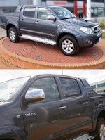 Стальные накладки на зеркала Omsa Line Toyota Hilux 2005-2015