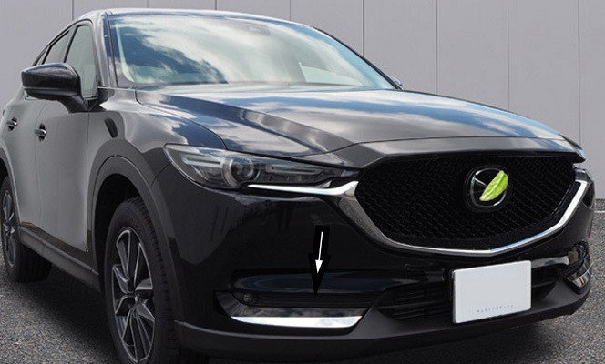 Стальные накладки под передние противотуманные фары OEM-Tuning Mazda CX-5 2017-2019 no.1938