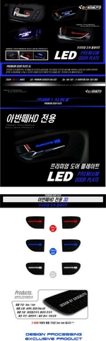 Светодиодная подсветка внутренних ручек дверей Dxsoauto (Avante HD) Hyundai Elantra 2006-2010