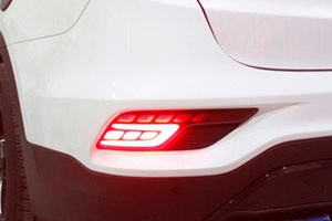 Светодиодные рефлекторы заднего бампера DKmotion Hyundai Santa Fe 2012-2018 ― Auto-Clover