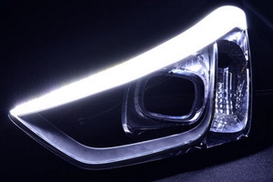 Светодиодные реснички в передние фары (один режим) exLed Hyundai Santa Fe 2012-2018 ― Auto-Clover