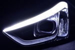 Светодиодные реснички в передние фары (один режим) exLed Hyundai Santa Fe 2012-2018