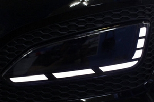 Светодиодные реснички в противотуманные фары (вариант 2) Led&amp;Car Hyundai Santa Fe 2012-2018 ― Auto-Clover
