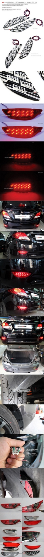 Светодиодный модуль в рефлектор заднего бампера exLed Hyundai Solaris 2011-2017