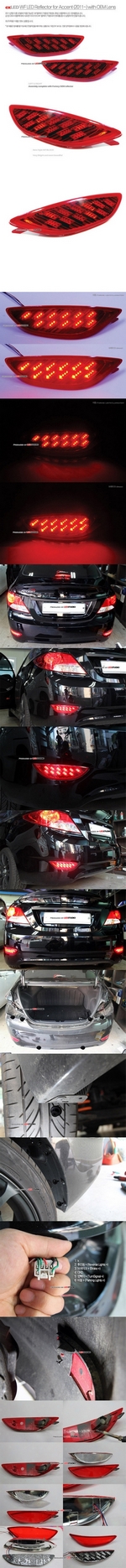 Светодиодный рефлектор заднего бампера exLed Hyundai Solaris 2011-2017