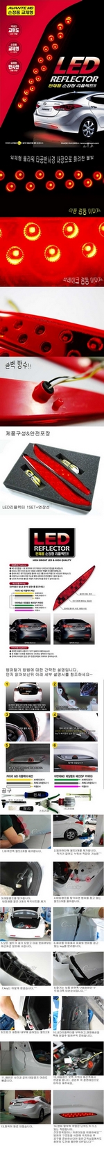 Светодиодный рефлектор заднего бампера (вар. 1) Saewon Hyundai Elantra 2010-2015