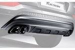 Выхлопная секция двойная и диффузор Black Edition Tuix Hyundai Tucson 2015-2019