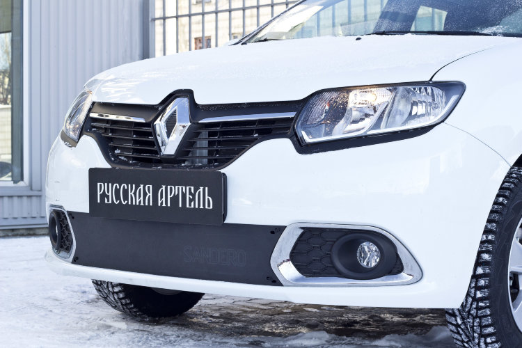 Заглушка зимняя решетки переднего бампера Русская Артель Renault Sandero 2012-2019 no.168