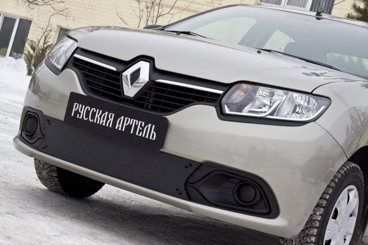Заглушка зимняя решетки переднего бампера Русская Артель Renault Logan 2013-2019 no.187