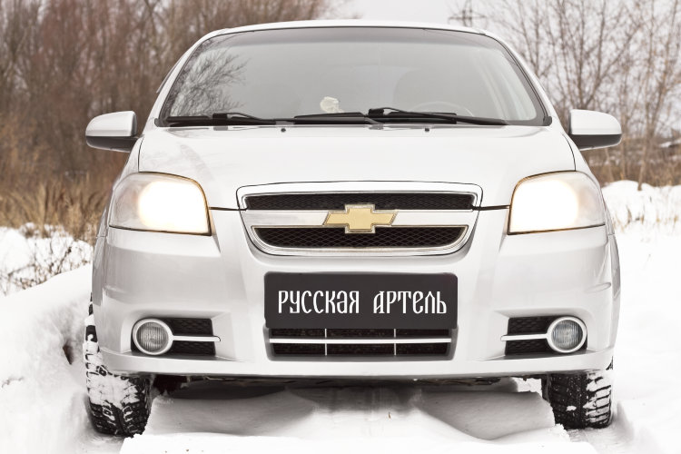 Заглушка зимняя решетки переднего бампера Русская Артель Chevrolet Aveo 2006-2011 no.761
