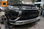Защита переднего бампера двойная (d 60/42) Can Otomotiv Mitsubishi Outlander III 2013-2019