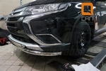 Защита переднего бампера двойная (d 60/42) Can Otomotiv Mitsubishi Outlander III 2013-2019