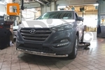 Защита переднего бампера двойная (d 60/42) Can Otomotiv Hyundai Tucson 2015-2019