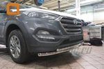 Защита переднего бампера двойная (d 60/42) Can Otomotiv Hyundai Tucson 2015-2019