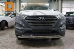 Защита переднего бампера двойная (d 60/42) Can Otomotiv Hyundai Tucson 2015-2019