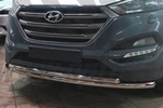 Защита переднего бампера двойная (d 60/42) Can Otomotiv Hyundai Tucson 2015-2019
