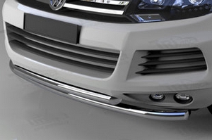 Защита переднего бампера двойная (d 60/60) Can Otomotiv Volkswagen Touareg II 2010-2018 ― Auto-Clover