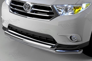 Защита переднего бампера двойная (d 60/60) Can Otomotiv Toyota Highlander 2008-2013 ― Auto-Clover