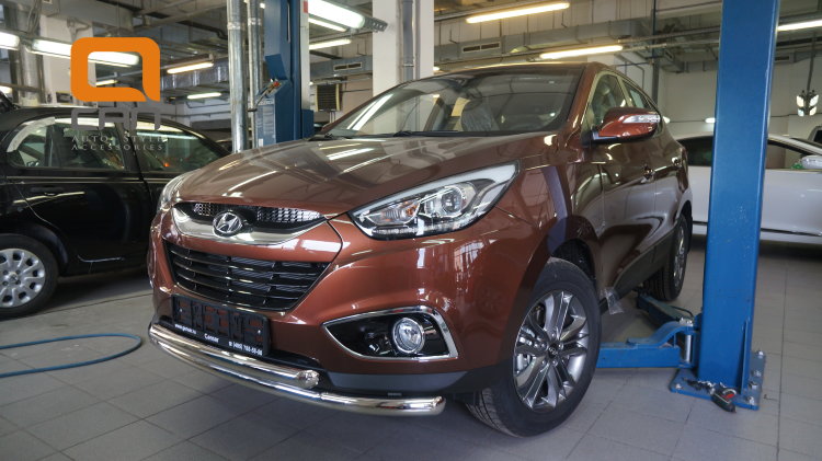 Защита переднего бампера двойная (d 60/60) Can Otomotiv Hyundai ix35 2009-2015 no.11251