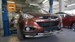 Защита переднего бампера двойная (d 60/60) Can Otomotiv Hyundai ix35 2009-2015
