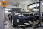 Защита переднего бампера двойная (d 60/60) Can Otomotiv KIA Sorento 2013-2017