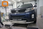 Защита переднего бампера двойная (d 60/60) Can Otomotiv KIA Sorento 2013-2017