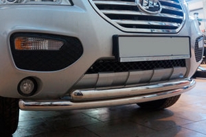 Защита переднего бампера двойная (d 60/60) Can Otomotiv Lifan X60 2011-2019 ― Auto-Clover