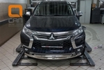 Защита переднего бампера двойная (d 60/76) Can Otomotiv Mitsubishi Pajero Sport III 2015-2019