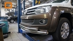 Защита переднего бампера двойная (d 76/60) Can Otomotiv Volkswagen Amarok 2010-2019