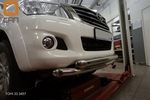 Защита переднего бампера двойная (d 76/60) Can Otomotiv Toyota Hilux 2005-2015