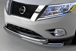 Защита переднего бампера двойная (d 76/60) Can Otomotiv Nissan Pathfinder 2014-2019