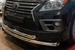 Защита переднего бампера двойная (d 76/60) Can Otomotiv Lexus LX570 2008-2019