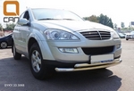 Защита переднего бампера двойная (d 76/60) Can Otomotiv SsangYong Kyron 2005-2015