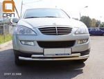 Защита переднего бампера двойная (d 76/60) Can Otomotiv SsangYong Kyron 2005-2015