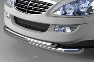 Защита переднего бампера двойная (d 76/60) Can Otomotiv SsangYong Kyron 2005-2015 ― Auto-Clover