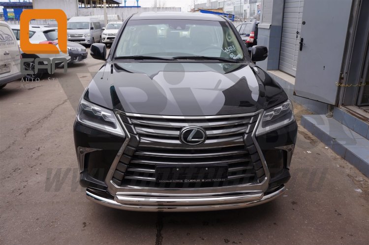 Защита переднего бампера двойная (d 76/60) Can Otomotiv Lexus LX570 2008-2019 no.8624