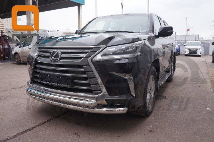Защита переднего бампера двойная (d 76/60) Can Otomotiv Lexus LX570 2008-2019 no.8624
