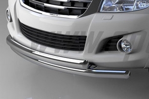 Защита переднего бампера двойная (круг/овал, d 76,1/75х42) Can Otomotiv Toyota Hilux 2005-2015 ― Auto-Clover