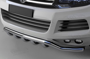 Защита переднего бампера двойная Shark (d 60/42) Can Otomotiv Volkswagen Touareg II 2010-2018 ― Auto-Clover