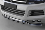 Защита переднего бампера двойная Shark (d 60/42) Can Otomotiv Volkswagen Touareg II 2010-2018