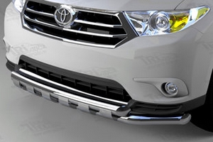 Защита переднего бампера двойная Shark (d 60/60) Can Otomotiv Toyota Highlander 2008-2013 ― Auto-Clover