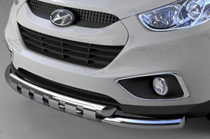 Защита переднего бампера двойная Shark (d 60/60) Can Otomotiv Hyundai ix35 2009-2015 ― Auto-Clover