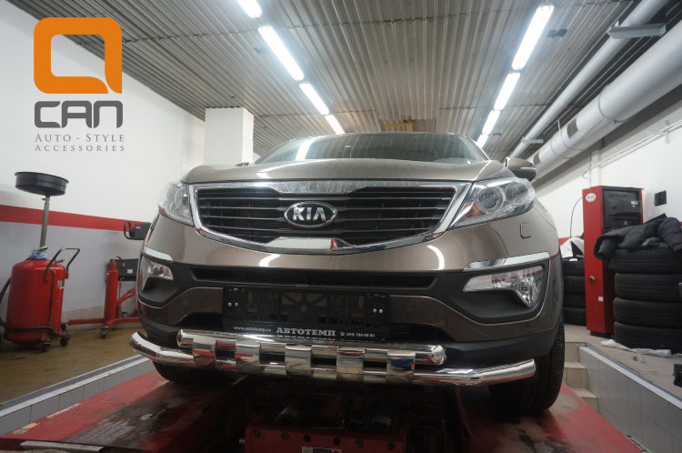 Защита переднего бампера двойная Shark (d 60/60) Can Otomotiv KIA Sportage 2010-2015 no.11257
