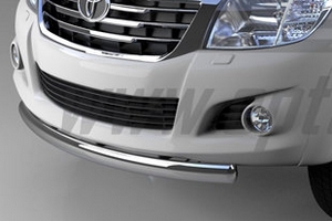 Защита переднего бампера короткая овал (d 75х42) Can Otomotiv Toyota Hilux 2005-2015 ― Auto-Clover