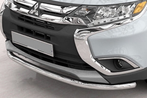 Защита переднего бампера одинарная (d 60) Can Otomotiv Mitsubishi Outlander III 2013-2019 ― Auto-Clover