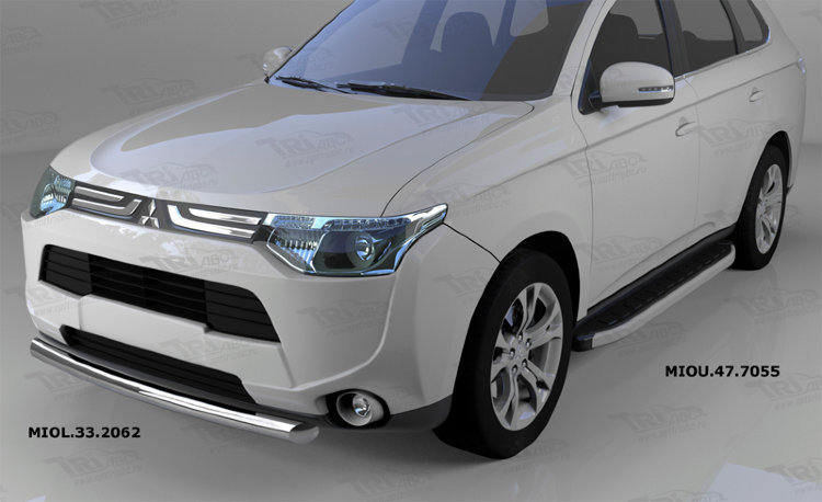 Защита переднего бампера одинарная (d 60) Can Otomotiv Mitsubishi Outlander III 2013-2019 no.11125